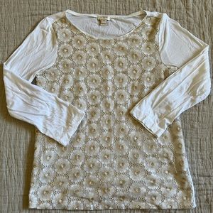 J crew Lace detail Top